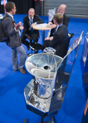 Image of a model of the Herschel Space Telescope at the UK Space Cnference 2013