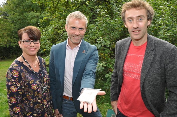 Jannette Warrener, Custodian of Woolsthorpe Manor, Jeremy Curtis, Head of Education at the UK Space Agency and TV personality Dallas Campbell.