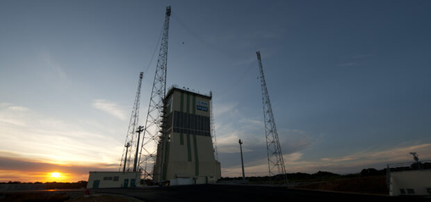 Upper composite matting on launcher. Credit: Copyright ESA - S. Corvaja, 2011