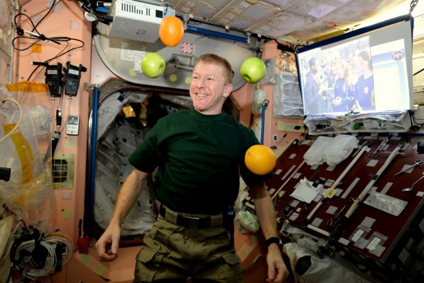 Tim Peake does his best to keep healthy in space. Scientists are working to understand how spaceflight affects astronauts’ immune systems and microbiomes (the microbes which live in and on everyone’s body). Image credit: ESA/NASA.