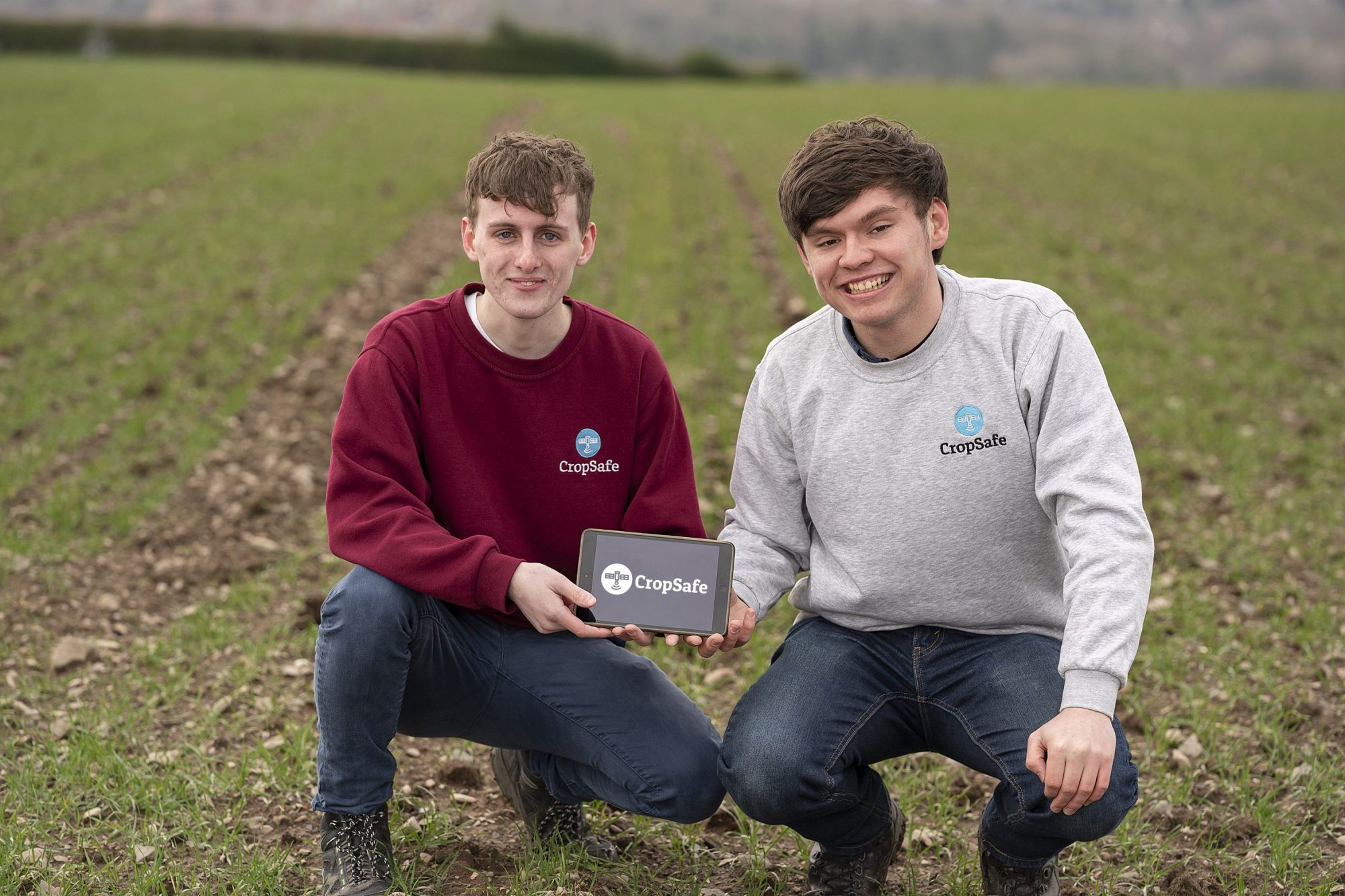 Founder of Cropsafe, John McElhone, Micheál McLaughlin