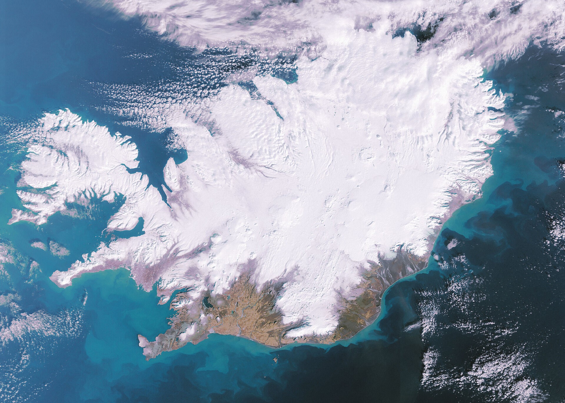 Satellite image of Iceland