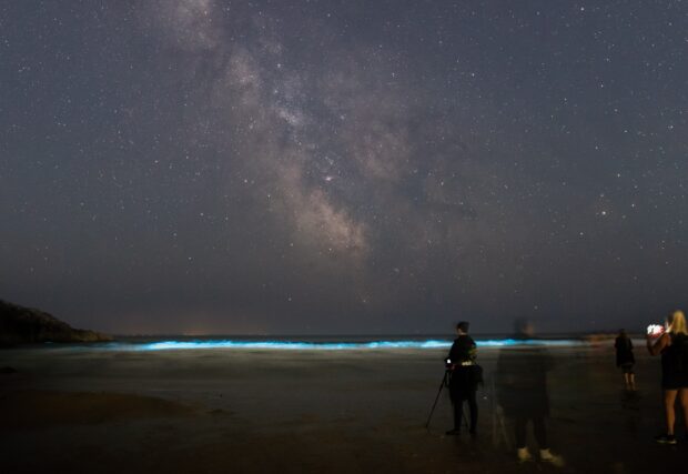 People gathering on the south Wales coast to photograph the Milky Way galaxy.