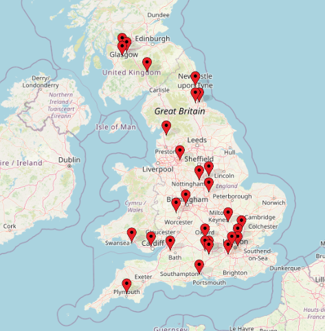 Map of the UK.