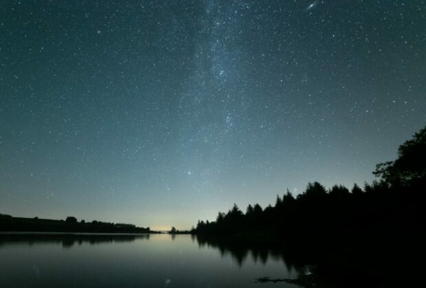 The autumn night sky rising over Dartmoor National Park. Credit: Derek Smale.