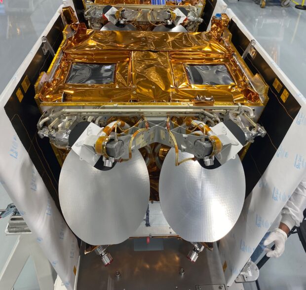 Beam-hopping JoeySat ready for launch. Credit: Eutelsat OneWeb