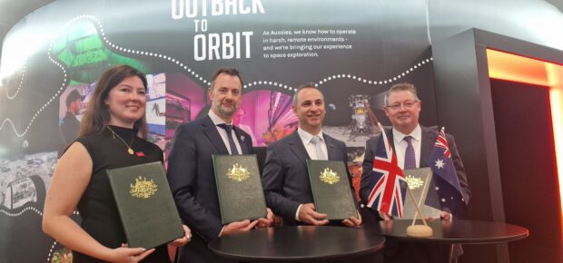 UK Space Agency CEO, Dr Paul Bate and Head of the Australian Space Agency, Enrico Palermo.
